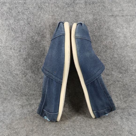Toms Shoes Womens 8 Flats Slip On Loafer Casual Canvas Blue Alpargatas Boho - Picture 8 of 10